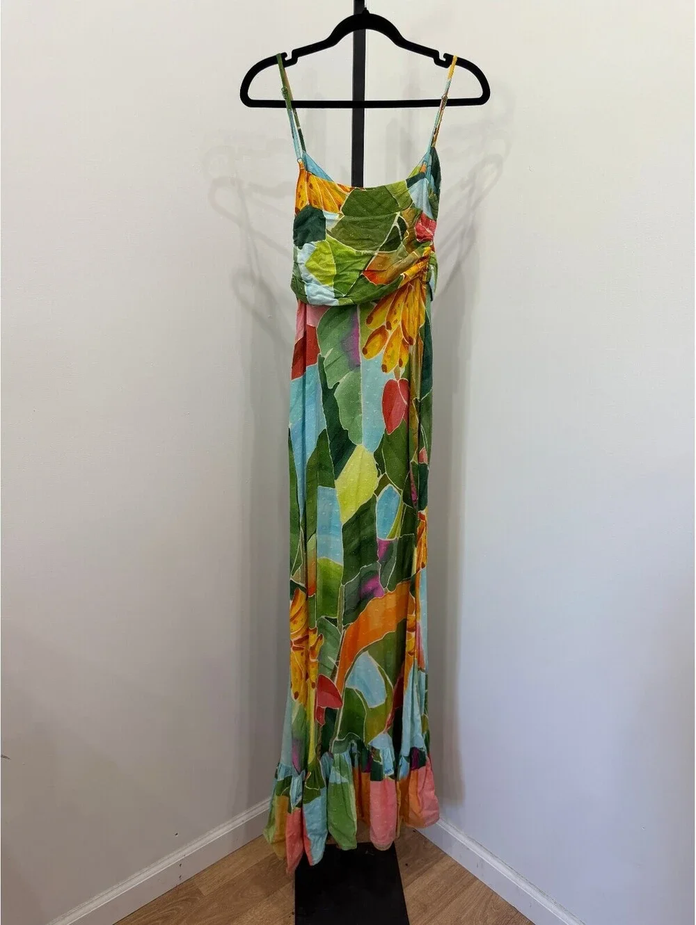 Farm Rio Tropical Print Maxi Dress with Twist Front Detail XS - Picture 9 of 10